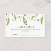 Moderne süße Erbse in Pod Diaper Raffle Babydusche Begleitkarte (Vorderseite)