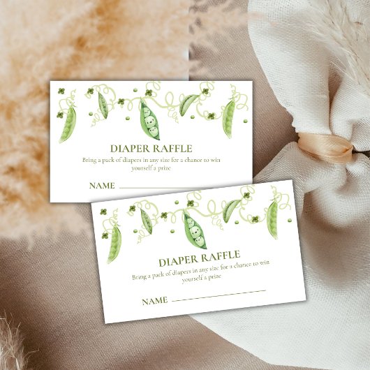 Moderne süße Erbse in Pod Diaper Raffle Babydusche Begleitkarte