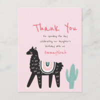Moderne süße Geburtstagsfeier Llama Danke