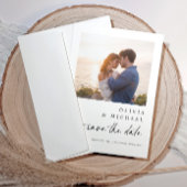 Moderne süße Handschrift Hochzeit Schwarz-Weiß Save The Date