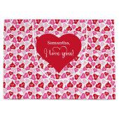 Moderne süße Ich liebe dich Text benutzerdefiniert Große Geschenktüte (Vorderseite)