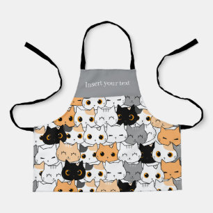 Moderne süße Kawaii-Katzen-Muster-Schürze Schürze