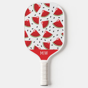 Moderne süße monogrammierte coole Wassermelone Pickleball Schläger