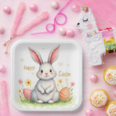 Moderne süße Ostern Hasen und Eier Sammlung Pappteller (Party)