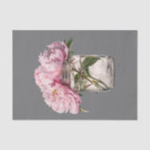 Moderne süße Peongs auf grauem Hintergrund Decoupa Seidenpapier (Vorderseite)