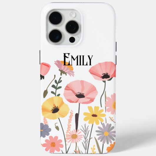 Moderne süße rosa Frühlingsblumen Case-Mate iPhone Hülle (Rückseite)