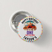 Moderne süße Zirkus-Kirmes 1. Geburtstag Button (Vorne & Hinten)