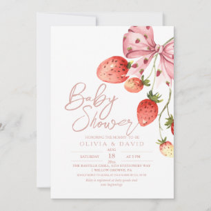 Moderne Sweet Berry Baby Dusche Erdbeere Invita Einladung