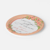 Moderne Sweet Little Peach Baby Dusche Pappteller (Schrägansicht)