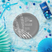 Moderne SWEET MUSIC Happy Silver Jubiläum Pappteller (Party)