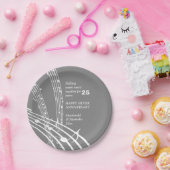 Moderne SWEET MUSIC Happy Silver Jubiläum Pappteller (Party)