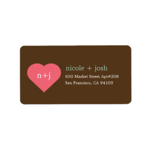 Moderne Sweetheart Address Labels Adressaufkleber