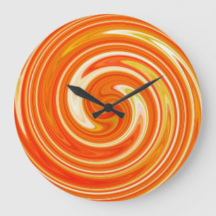 Moderne Swirl Abstrakt Art #11 Große Wanduhr