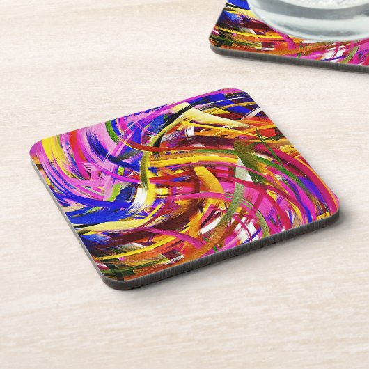 Moderne Swirl Abstrakt Art #21 Getränkeuntersetzer (Linke Seite)