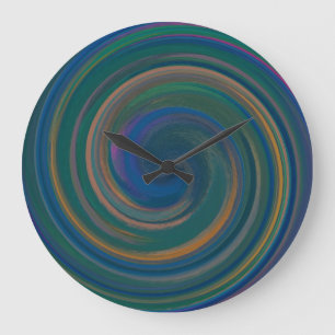 Moderne Swirl Abstrakt Art #22 Große Wanduhr