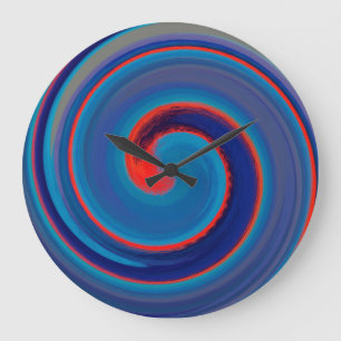 Moderne Swirl Abstrakt Art #30 Große Wanduhr