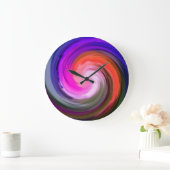 Moderne Swirl Abstrakt Art #34 Große Wanduhr (Zuhause)