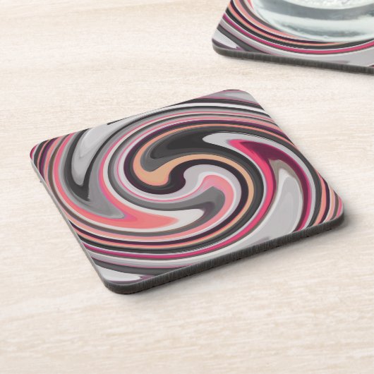 Moderne Swirl Abstrakt Art #4 Getränkeuntersetzer (Linke Seite)