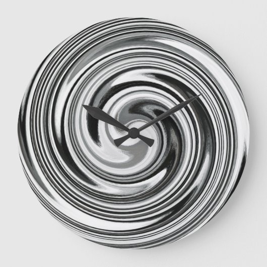 Moderne Swirl Abstrakt Art #7 Große Wanduhr (Vorderseite)