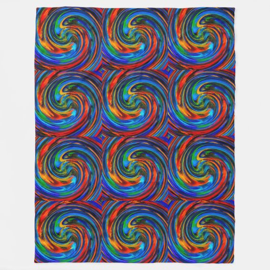 Moderne Swirl Abstrakt Art #8 Fleecedecke (Vorderseite)
