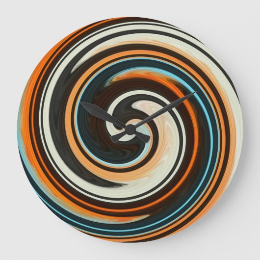 Moderne Swirl Abstrakt Art #9 Große Wanduhr (Vorderseite)