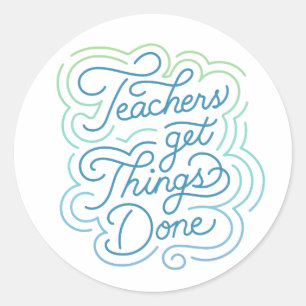 Moderne Swirl-Lehrer erhalten etwas Geschenkes Runder Aufkleber
