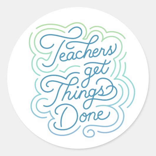 Moderne Swirl-Lehrer erhalten etwas Geschenkes Runder Aufkleber (Vorderseite)
