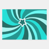 Moderne Swirl Stern Grün Set von Geschenkpapier Set (Vorderseite)