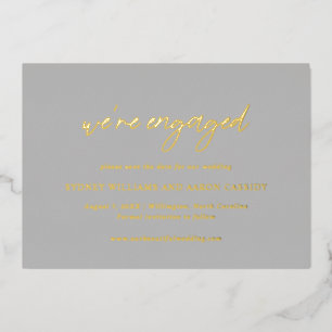 Moderne Sydney Gray Hochzeit - Rettet das Datum Folieneinladung