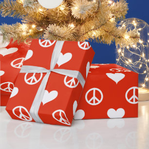 Moderne Symbole für Frieden und Liebe Minimalistis Geschenkpapier
