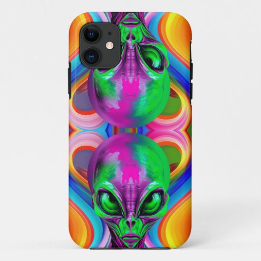 Moderne symmetrische Alien mit Doppelkopf Case-Mate iPhone Hülle (Rückseite)