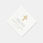 Moderne Szene Grünes Religiöses Kreuz Erste Kommun Serviette (Ecke)