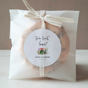 Moderne Taco Bout Liebe Cactus succulent Wedding Runder Aufkleber