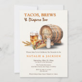 Moderne Tacos-, Brews & Diapers Kinderdusche Einladung (Vorderseite)