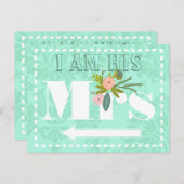 Moderne tadellose Damast-Hochzeit Postkarte (Vorne/Hinten)