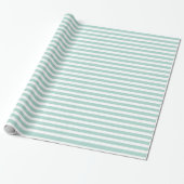 Moderne tadellose grüne Farbe Stripes Muster Geschenkpapier (Ungerollt)
