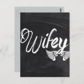 moderne Tafel-Skripte Honeymoon wifey Postkarte (Vorne/Hinten)