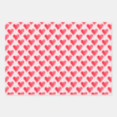 Moderne Tagesmuster in Rosa und Rot Geschenkpapier Set (Vorderseite)