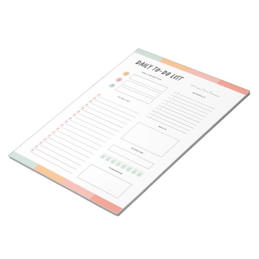 Moderne Tagesübersicht Notizblock (angewinkelt)