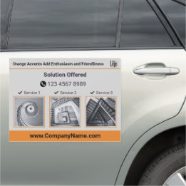 Moderne Tagline Call Services Grau Schwarz Orange Auto Magnet