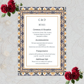 Moderne Talavera Heritage Elegante Hochzeit Begleitkarte