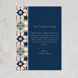 Moderne Talavera-Hispanische Hochzeitstradition Dankeskarte