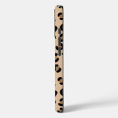 Moderne Tan Leopard Print Blau Schatten Monogramm  Case-Mate iPhone Hülle (Rückseite / Links)