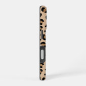 Moderne Tan Leopard Print Blau Schatten Monogramm iPhone 16 Hülle (Rechte Seite)