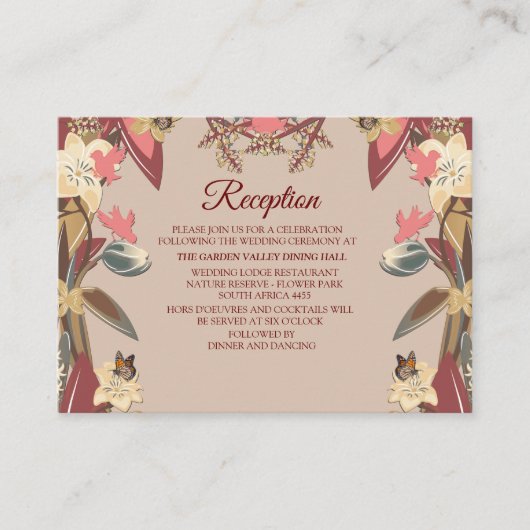 Moderne Tan - Marsala-Weine-Töne Begleitkarte (Vorderseite)