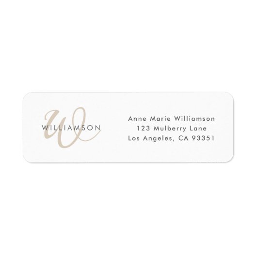 Moderne Tan Script-Monogramm (Vorne)