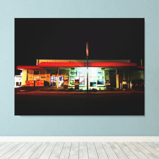 moderne Tankstelle Leinwanddruck (Insitu (Holzboden))