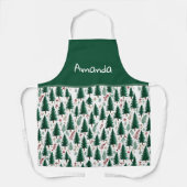 Moderne Tannenwaldbaummuster Weihnachten Schürze (Vorderseite)