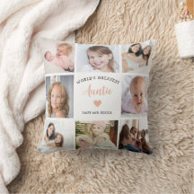 Moderne Tante Custom Foto Collage Pink Herz