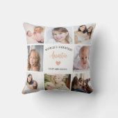 Moderne Tante Custom Foto Collage Pink Herz Kissen (Rückseite)